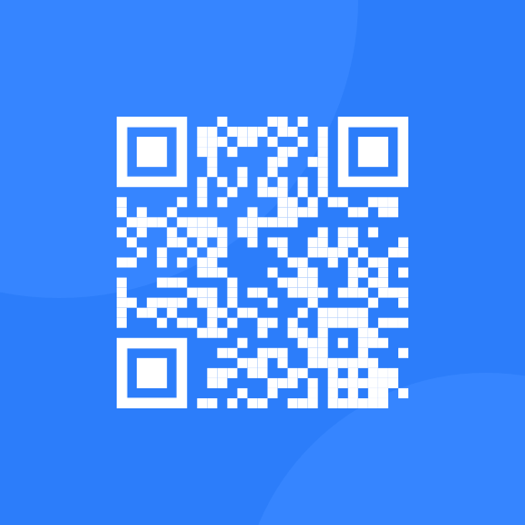 QR code on blue background